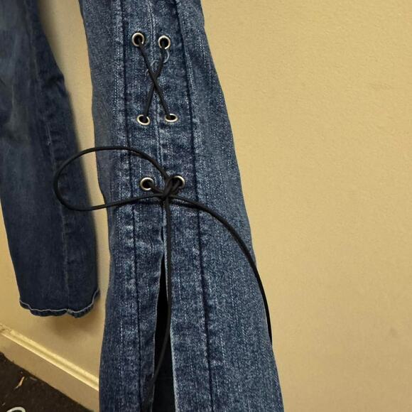 Vintage Y2K R4R Rave Jeans w/ Lace-Up Grommet Waist – Waist 27” - Picture 4 of 8